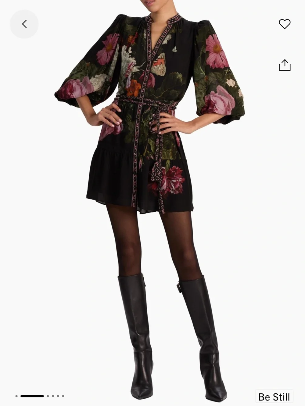 Alice + Olivia Antonette Floral Blouson Minidress - Picture 2 of 6